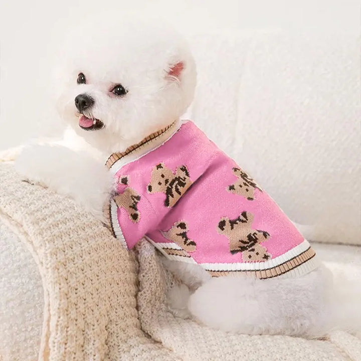 Stornfield striped knit warm dog cardigan