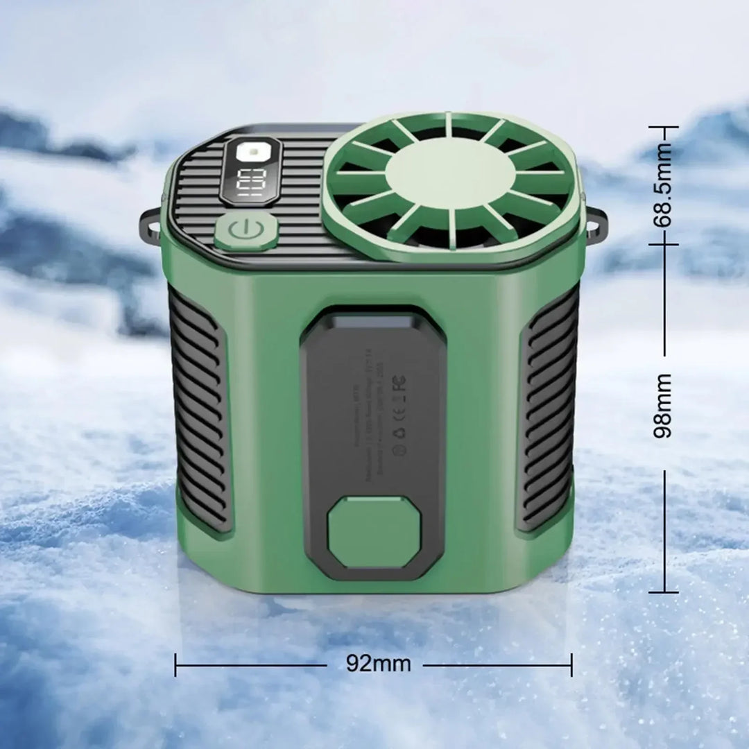 20000mAh Portable Waist Fan - Strong Wind Hanging Neck Fan with Power Bank and LED Lighting for Outdoor Sports and Work | Stornfield