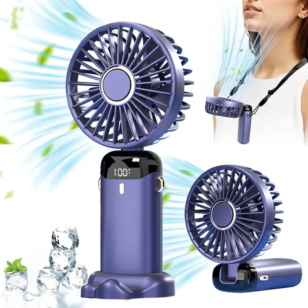 Electric Fan Portable Air Conditioner Mini Cooler Rechargeable Neck Fans for Home Free Shipping Hand Usb Conditioning Blades | Stornfield