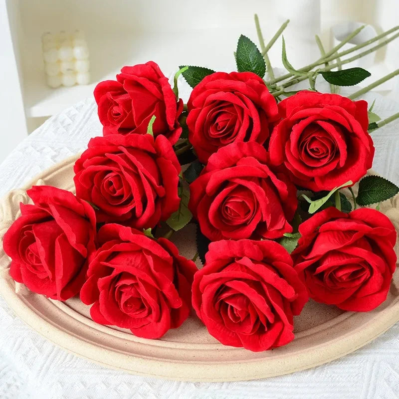 Stornfield | 20 Pieces Realistic Velvet Silk Rose Bouquet