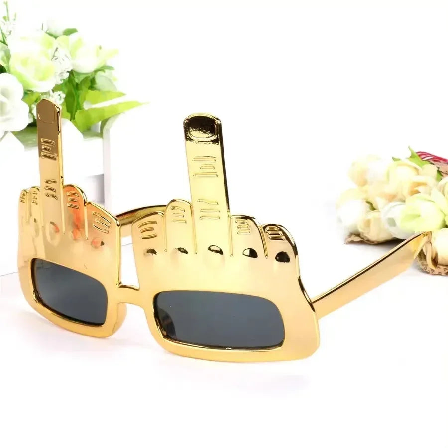 Bold Gold Middle Finger Party Sunglasses | Stornfield
