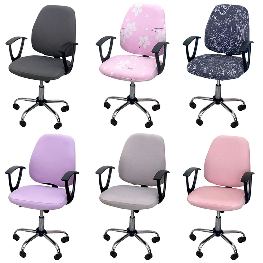 Stornfield | 2-Piece Split Pink Office Chair Covers