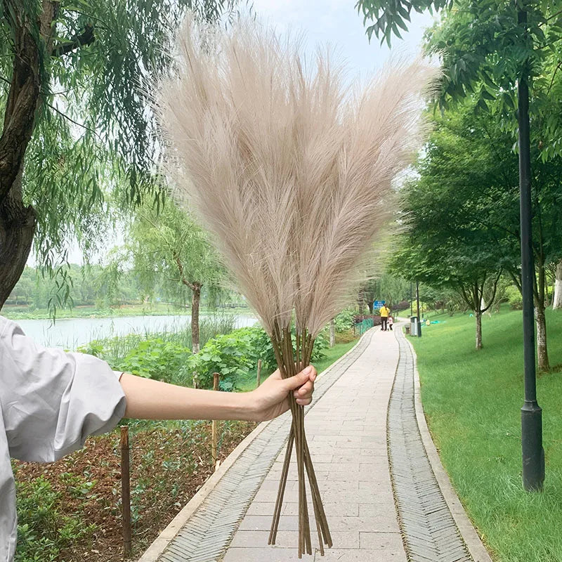 Stornfield | 5pcs 100cm Artificial Pampas Grass Dried Flower Bouquet Wedding Party Home Decor Room Artificial Plant Decoration Supplies
