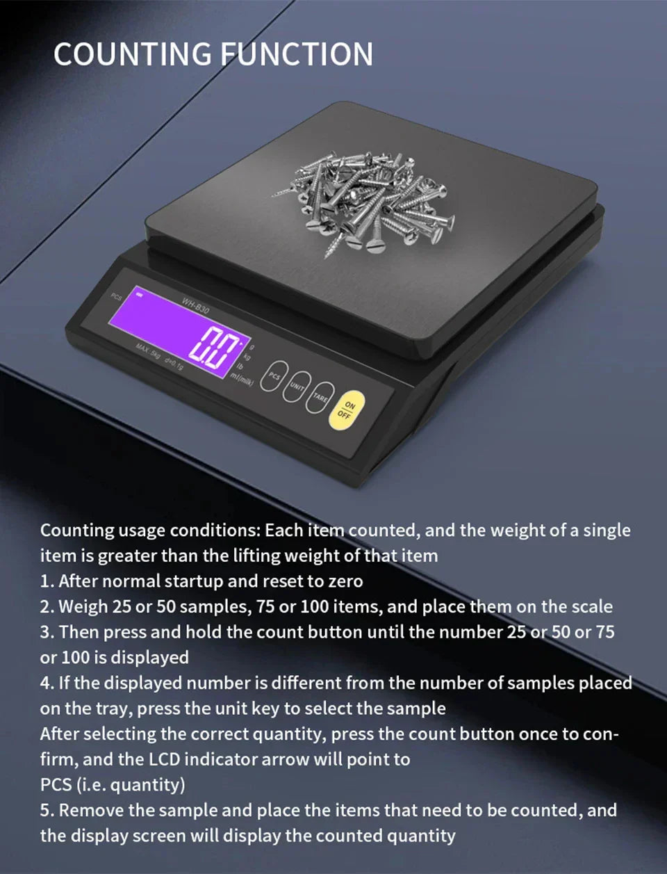 Stornfield | 5 kg/0.1 g and 10 kg/1 g digital electronic kitchen scale, LCD display, fully waterproof stainless steel weighing tool for baking