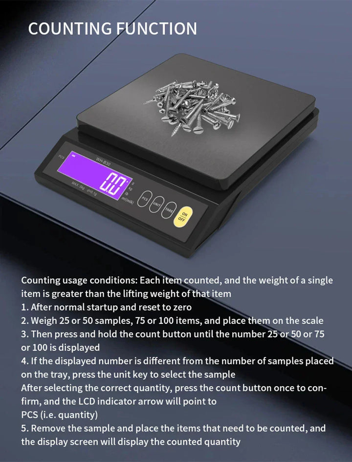 Stornfield | 5 kg/0.1 g and 10 kg/1 g digital electronic kitchen scale, LCD display, fully waterproof stainless steel weighing tool for baking