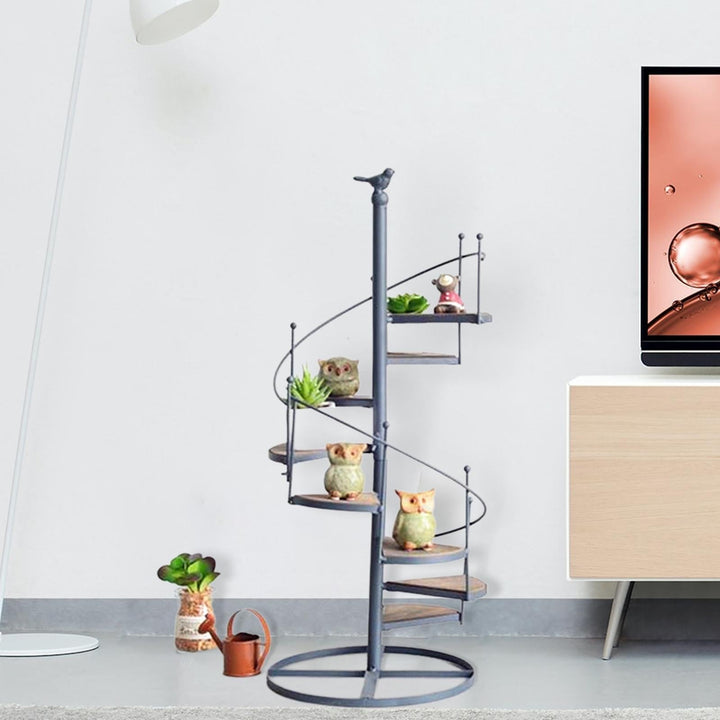 Stornfield Elegant Spiral Plant Stand for Balcony and Garden Arrangements