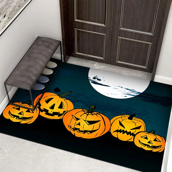 Creepy Halloween Doormat – Non-Slip Door Mat with Pumpkin and Ghost Design for the Entrance Area | Stornfield