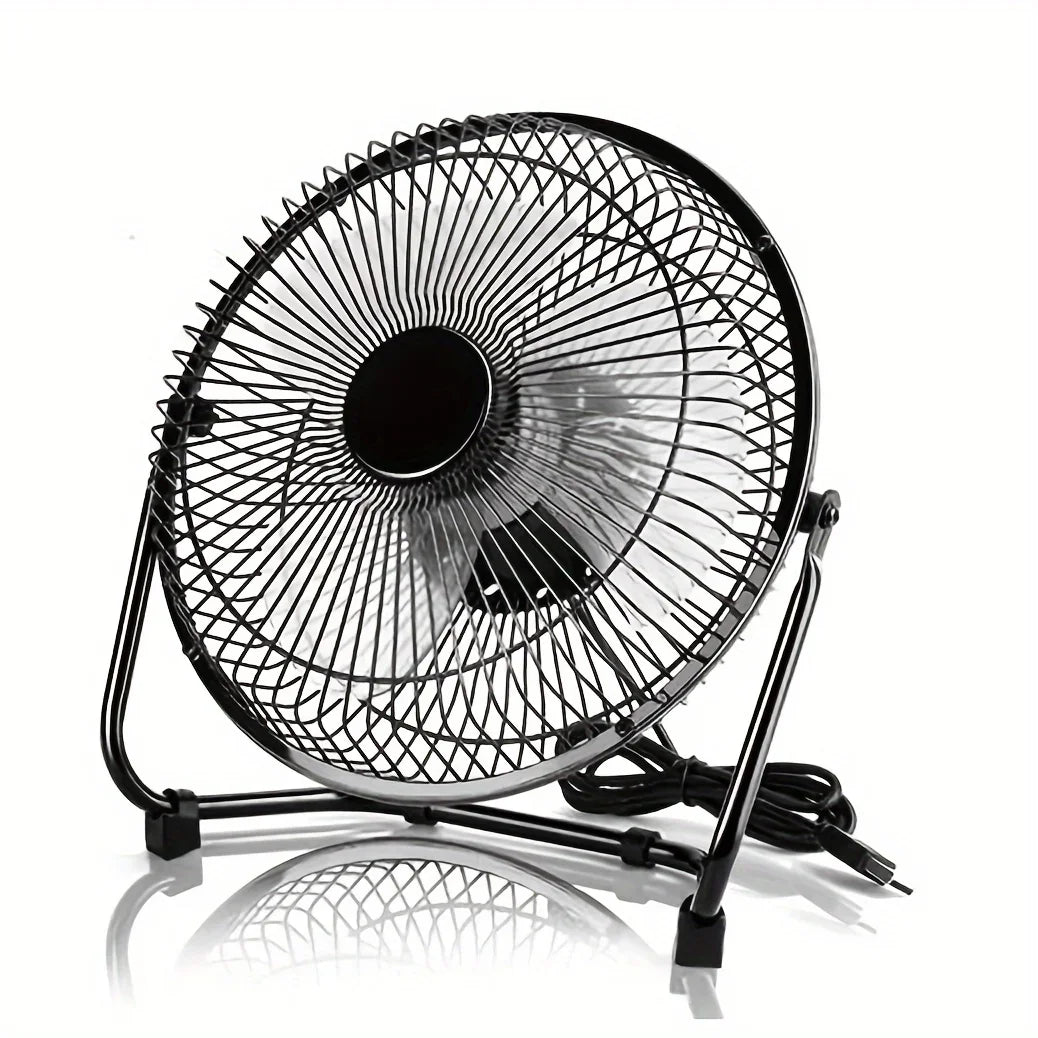 4/6/8 Inch Desktop Portable USB Electric Fan – 2-Speed Adjustable Mini Desk Fan with 4 Blades & 360° Rotation for Strong Airflow | Stornfield