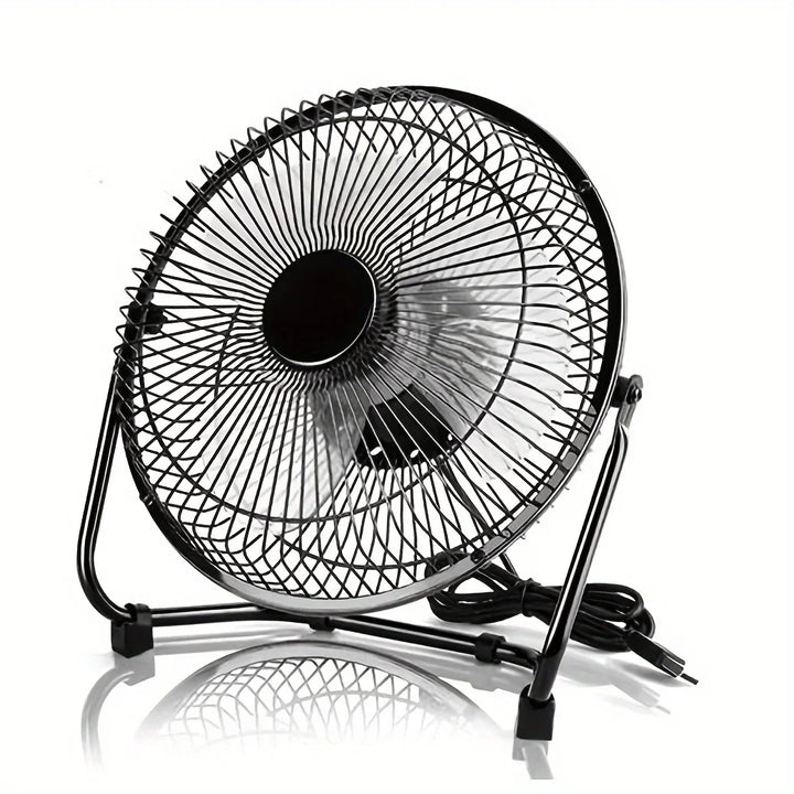 4/6/8 Inch Desktop Portable USB Electric Fan – 2-Speed Adjustable Mini Desk Fan with 4 Blades & 360° Rotation for Strong Airflow | Stornfield