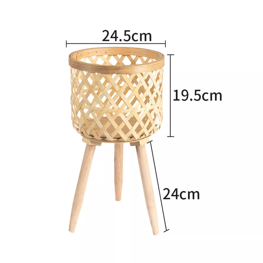 Stornfield | Hand-Woven Bamboo Flower Pot with Stand, Flower Display, Storage Rack, DIY Storage, Kids' Plant Pots, Home Decor