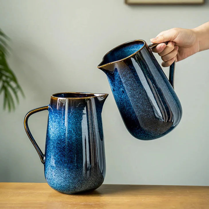Laguna Kiln Blue Ceramic Pitcher Stornfield