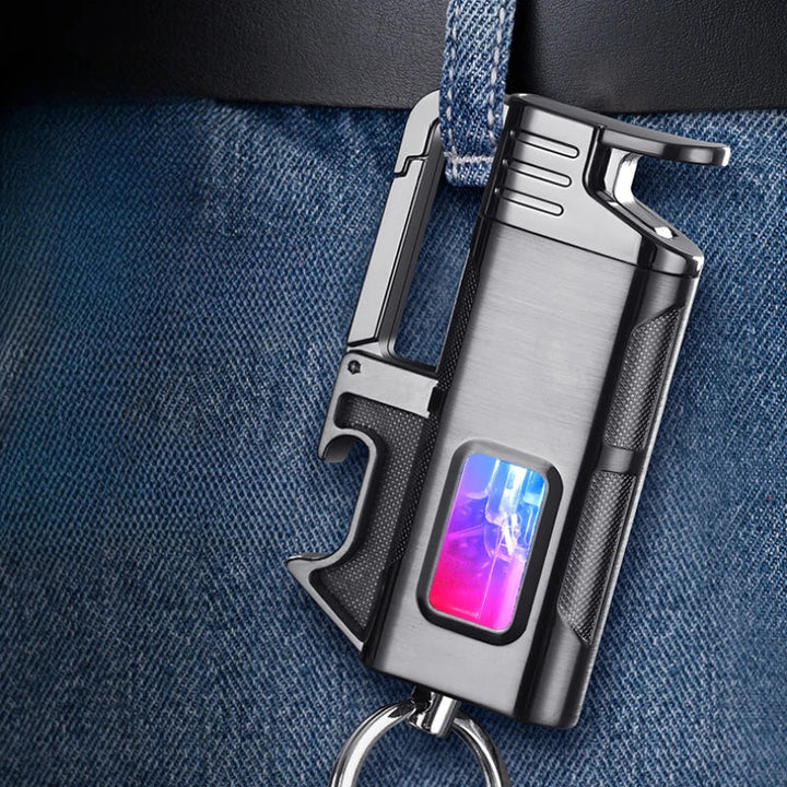 Modern Windproof Metal  Bottle Opener Keychain Lighter | Stornfield