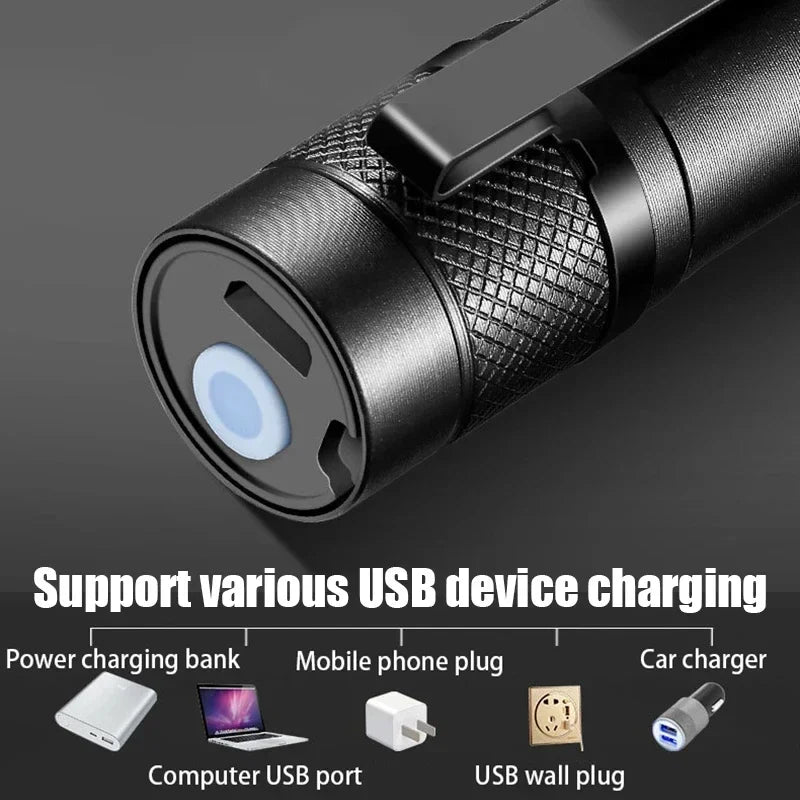 Mini Tactical Camping Rechargeable Flashlight | Stornfield