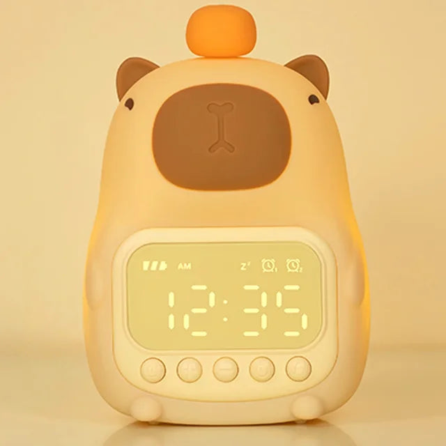 Stornfield | Capybara Clock Lamp - Rechargeable Digital Alarm Clock with Night Light & Touch Snooze Function