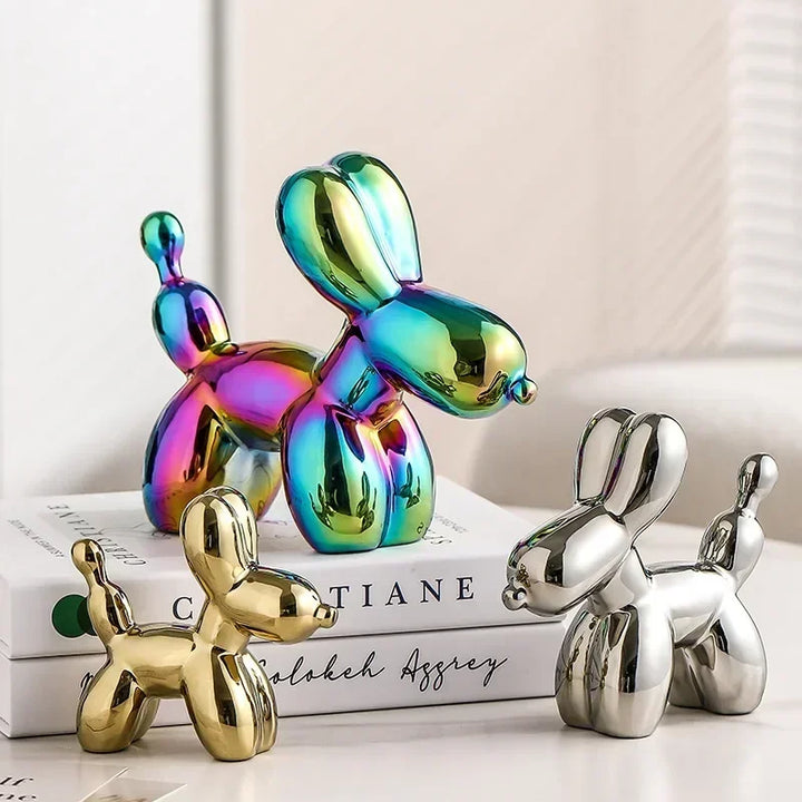 Stornfield | Golden Nordic Ceramic Balloon Dog Sculpture Animal Decorations Statue Living Room Ornaments Creative Desk Ornament Home Decor