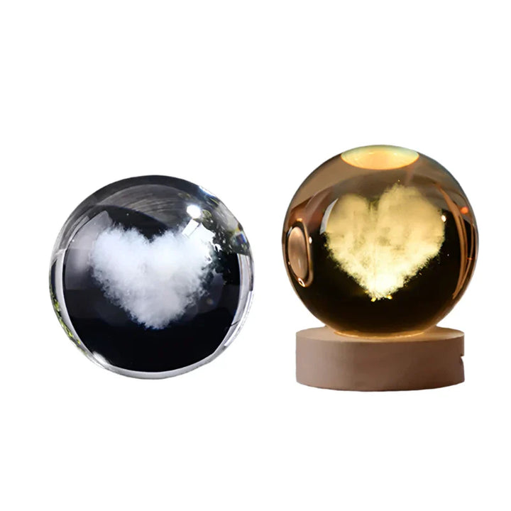 3D Crystal Night Light LED - Starry Sky Projector with Wooden Base, Romantic Lighting for Bedroom & Gifts | Stornfield