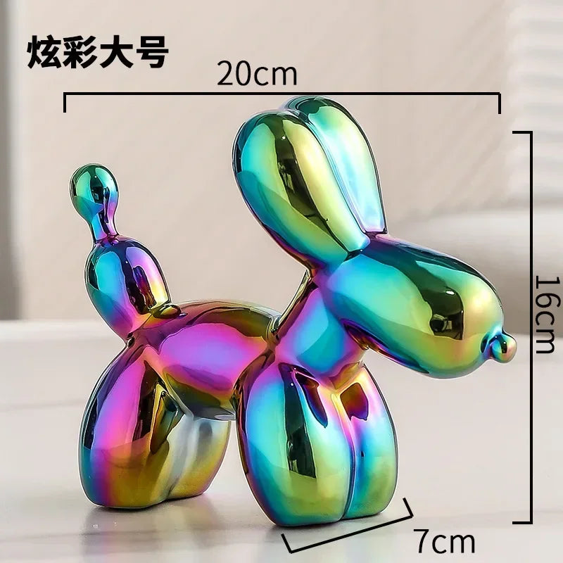 Stornfield | Golden Nordic Ceramic Balloon Dog Sculpture Animal Decorations Statue Living Room Ornaments Creative Desk Ornament Home Decor