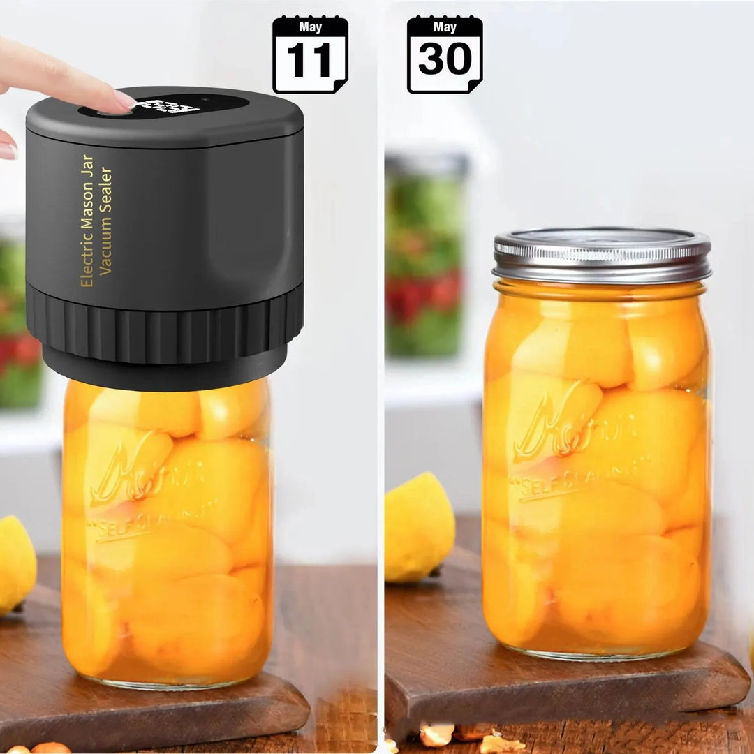 Stornfield | Ensemble de mise sous vide de bocaux en verre électrique - Scelleuse sans fil pour bocaux Mason à large ouverture et réguliers - Idéal pour le stockage des aliments
