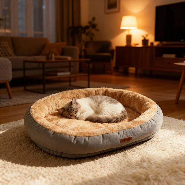Stornfield Oval Plush Bed for Dogs & Cats