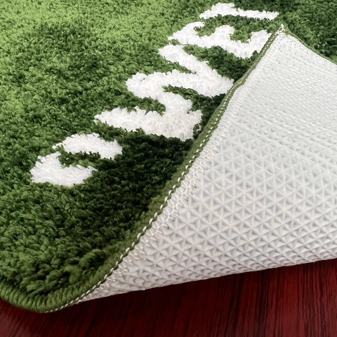 FreshLawn Comfort Mat – Trendy "Wet Grass" Doormat in Green with Soft Plush | Stornfield