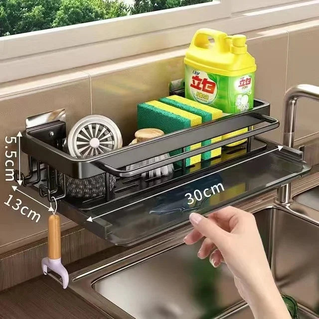 Aluminum Kitchen Shelf | Self-Draining Sink Shelf – No Drilling Required Stornfield
