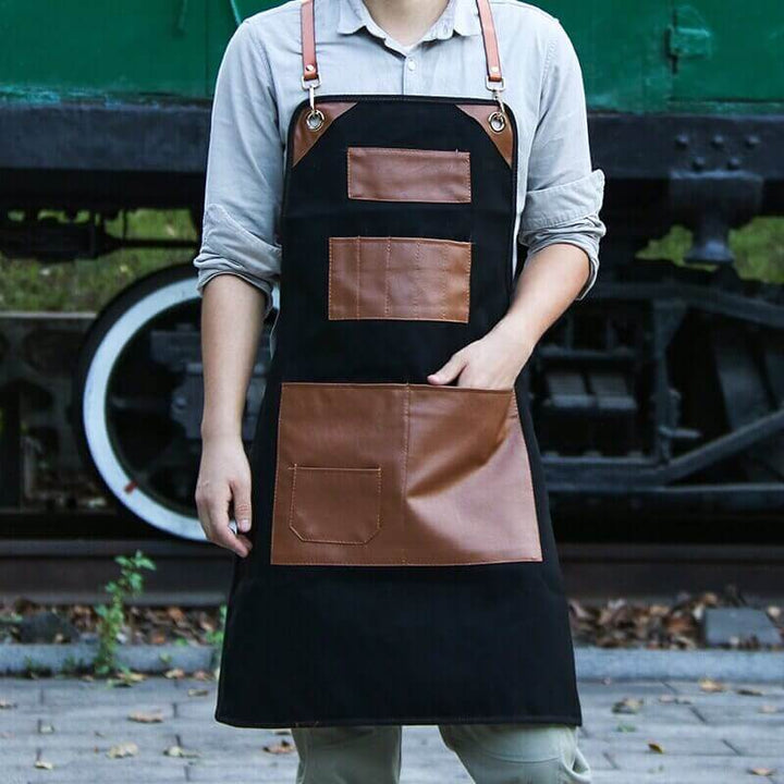 Stornfield | ForgeMaster Premium Leather Apron | Handmade | Adjustable Straps | Perfect for Grilling, Cooking & Crafts