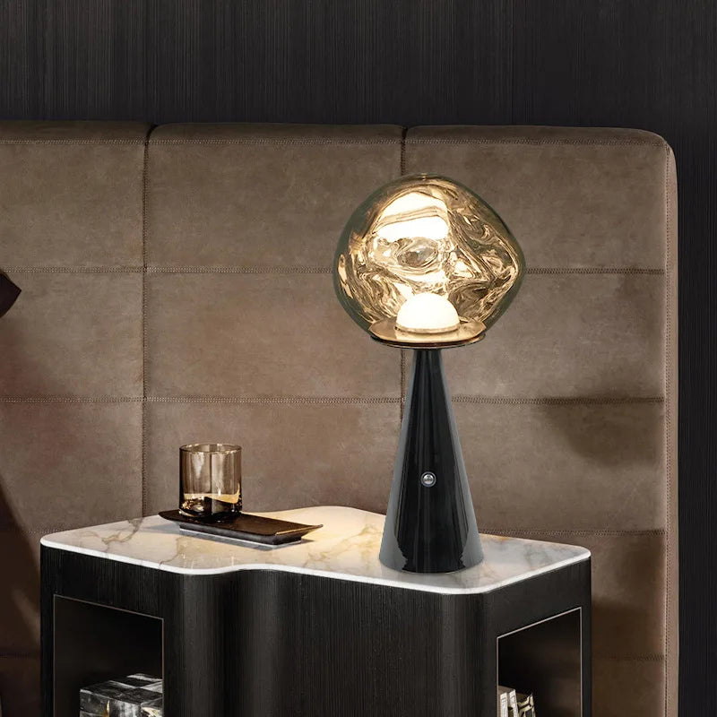 Modern Mini Table Lamp in Lava Design with LED Light - Decorative Lamp for Living Room, Bedroom & Office | Stornfield