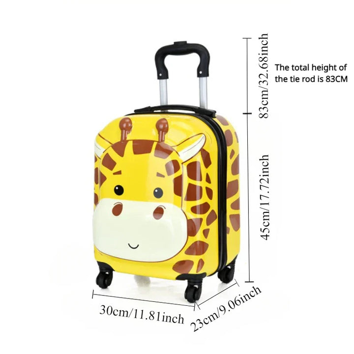 Sydney Kids Suitcase – 3D Animal Trolley with 360° Wheels and Adjustable Handle | Lightweight & Shockproof | Stornfield