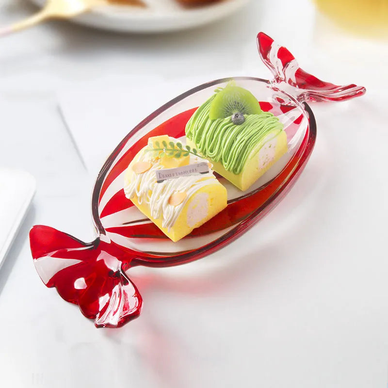 Candy-shaped glass snack plate | Stornfield