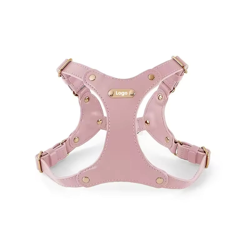 Adjustable Leather Dog Harness with Custom Engraving Stornfield