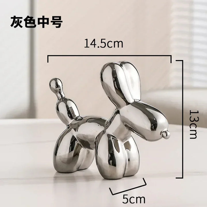 Stornfield | Golden Nordic Ceramic Balloon Dog Sculpture Animal Decorations Statue Living Room Ornaments Creative Desk Ornament Home Decor