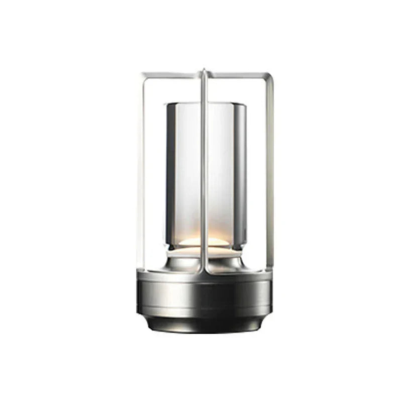 Rechargeable wireless table lamp with crystal glass - Portable LED light for indoor and outdoor areas | Stornfield