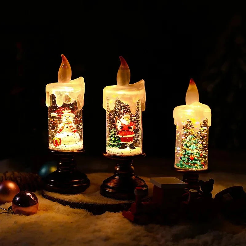 Snowfall Crystal Christmas Candle Light | Stonrfield