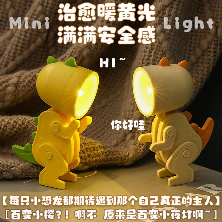 Stornfield | Cute LED Night Light - Mini Dog, Deer, Dinosaur Foldable Table Lamp for Children's Bedroom