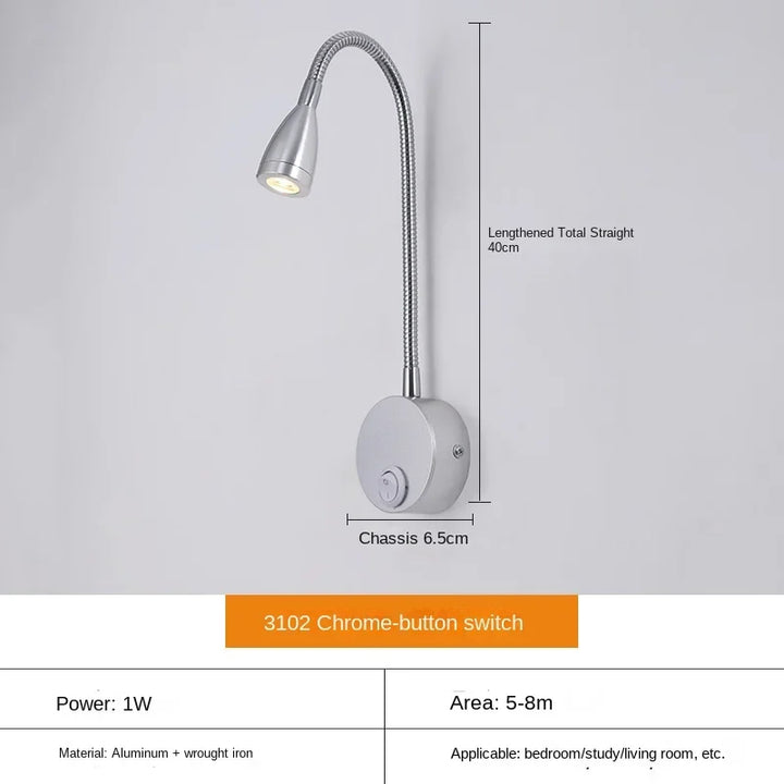 Stornfield | Versatile LED Wall Sconce: Modern, Flexible, Perfect for Reading in Bed