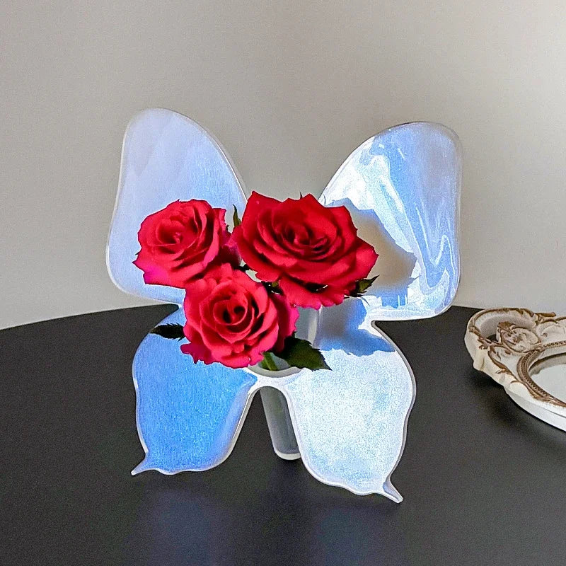 Artistic Butterfly Clear Flower Vase | Stornfield