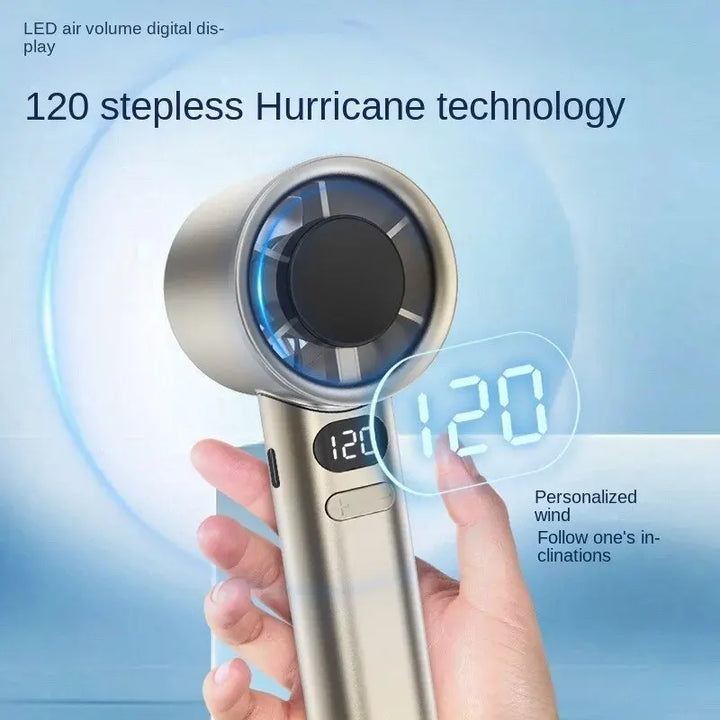 Portable Mini Bladeless Hand Fan – USB Rechargeable Handheld Personal Fan with 120-Speed High-Speed Airflow, Electric Cooling Fan | Stornfield