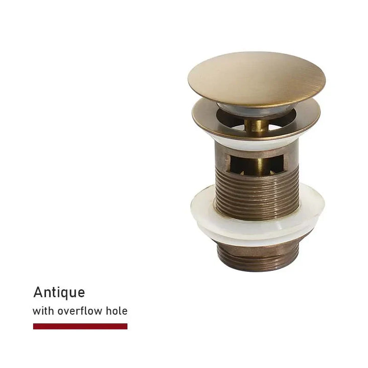 Drain plug with push-down pop-up – brass | 11 colors | With or without overflow Stornfield
