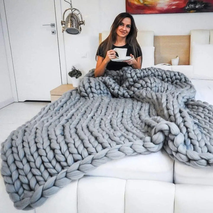 Stornfield | Chunky Knit Blanket – Cozy Wool Blanket for Every Room – Soft & Warm – Perfect for Sofa and Bed