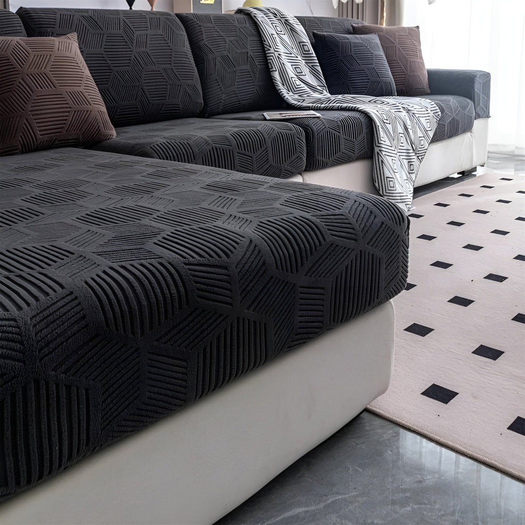 Jacquard Sofa Cover with Geometric Pattern – Soft & Pet-Friendly | Perfect for Protection and Cozy Living Spaces | Stornfield