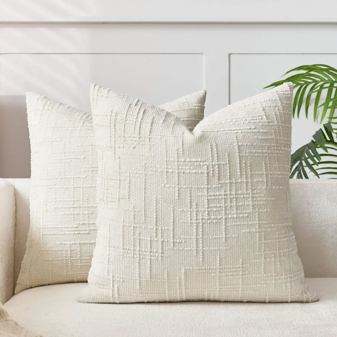 Chenille Sofa cushion cover – Soft solid design | Elegant decoration for living & bedrooms | Stornfield