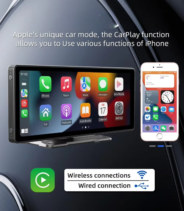 Stornfield | Universal 10.26-Inch (26.06cm) Car Multimedia Player with Wireless CarPlay and Android Auto