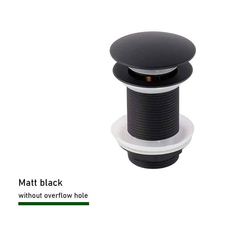 Drain plug with push-down pop-up – brass | 11 colors | With or without overflow Stornfield