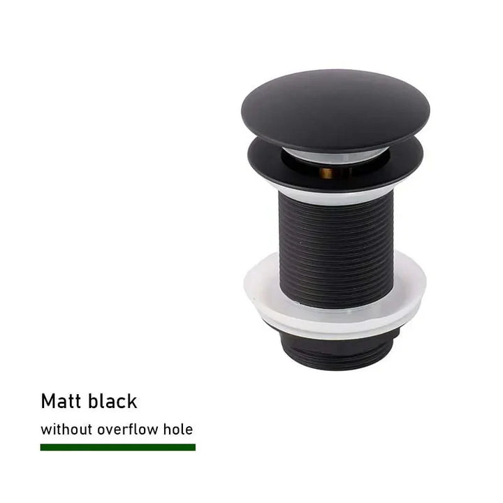 Drain plug with push-down pop-up – brass | 11 colors | With or without overflow Stornfield