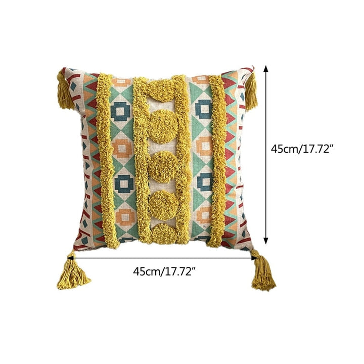 Housse de coussin à franges doublée bohème