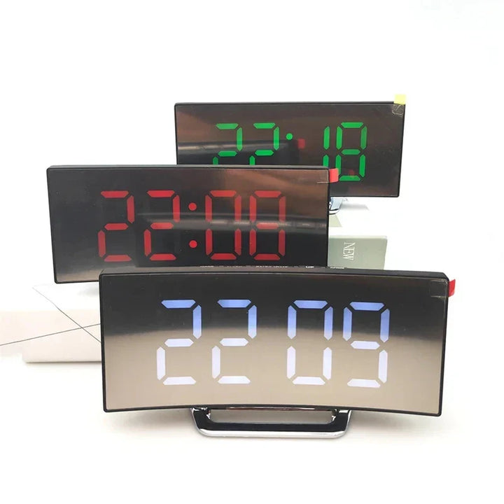 Stornfield | Curved LED Screen Digital Alarm Clock with USB Charging
