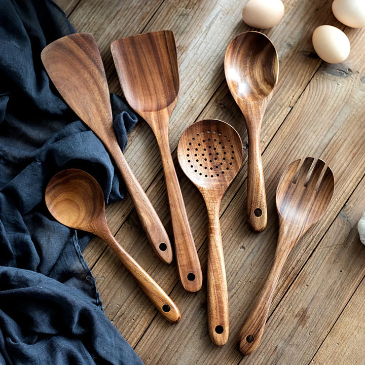EcoWood – Luxurious wooden cookware set with Stornfield storage bucket