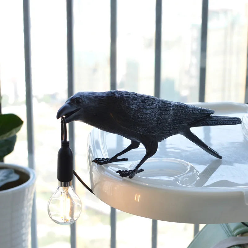 Stornfield | Modern Lucky Bird Table Lamp - Creative Resin Animal Design for Bedroom and Living Room
