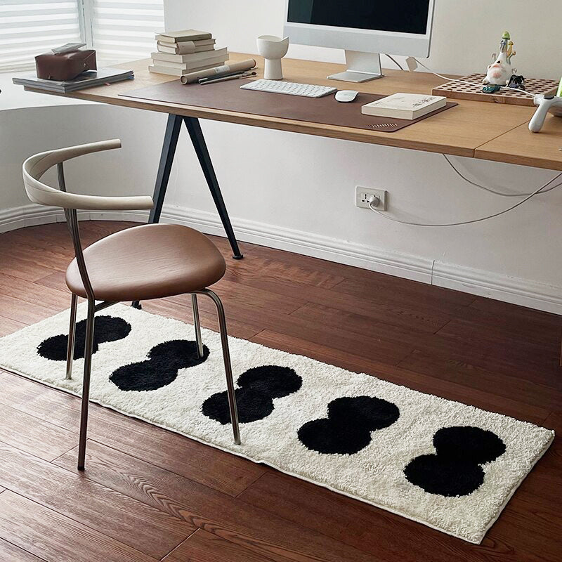Abstract Black and White Narrow Rug | Stornfield