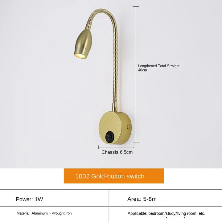 Stornfield | Versatile LED Wall Sconce: Modern, Flexible, Perfect for Reading in Bed